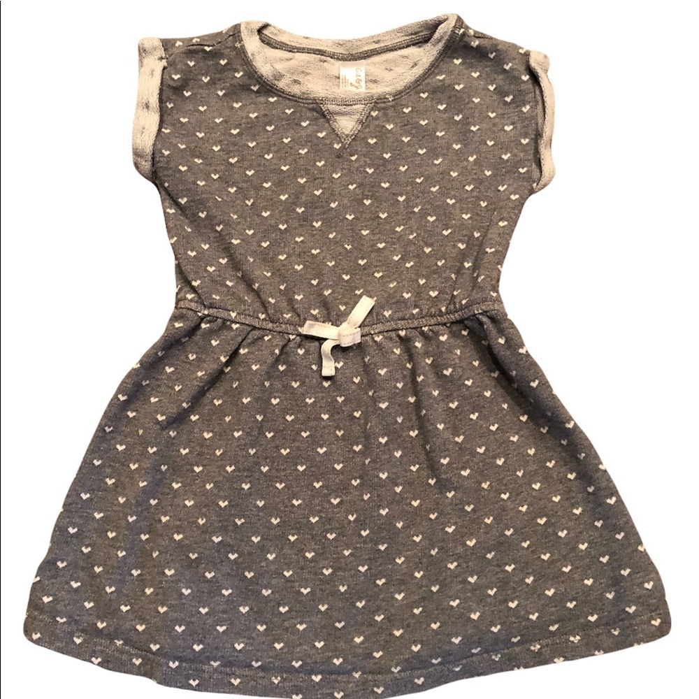 Cat & Jack Dress Gray White Hearts
